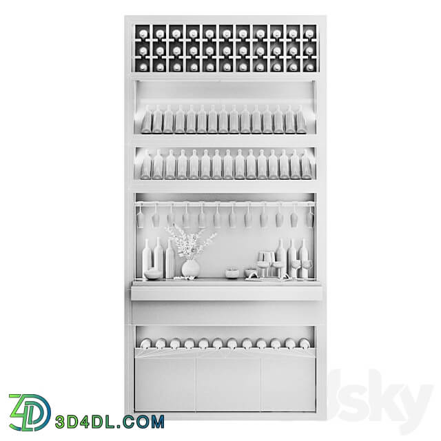 minibar wine shelf 3D Models 3DSKY