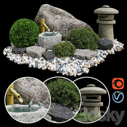 Rock garden. Tsukubai Rock garden. Tsukubai Other 3D Models 3DSKY 