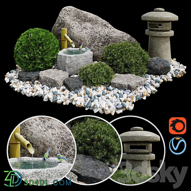 Rock garden. Tsukubai Rock garden. Tsukubai Other 3D Models 3DSKY