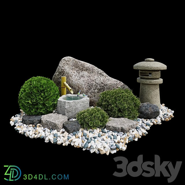 Rock garden. Tsukubai Rock garden. Tsukubai Other 3D Models 3DSKY