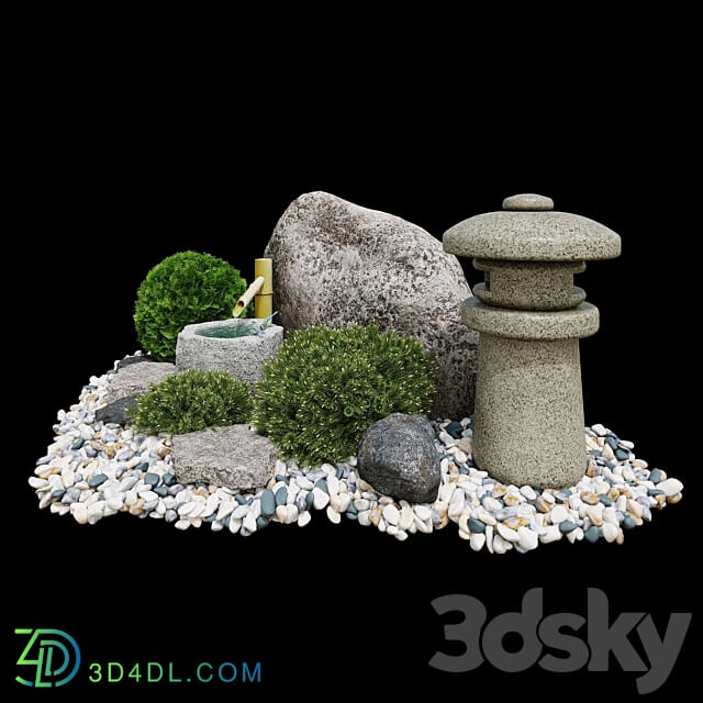 Rock garden. Tsukubai Rock garden. Tsukubai Other 3D Models 3DSKY