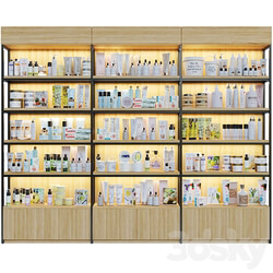 Showcase in a pharmacy with cosmetic care products 8 3D Models 