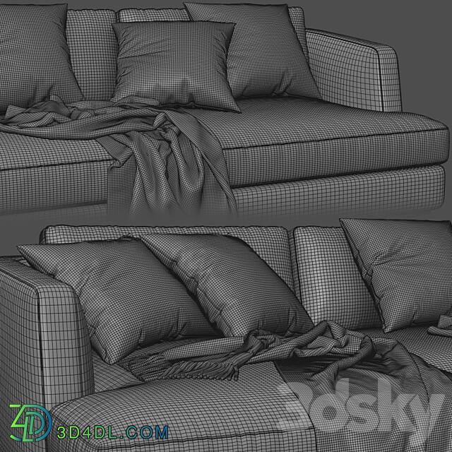 Flexform Barret Chaise Longue 3D Models 3DSKY