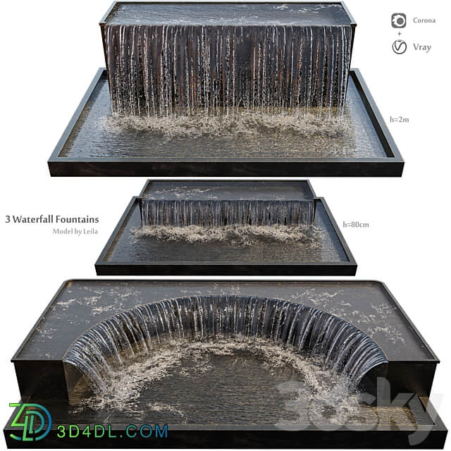 Waterfall fountains grand cascade Other 3D Models 3DSKY