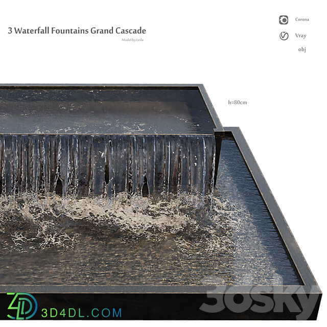 Waterfall fountains grand cascade Other 3D Models 3DSKY