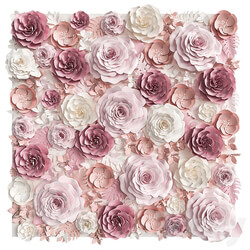 A wall of paper flowers. Photo background Other decorative objects 3D Models 3DSKY 