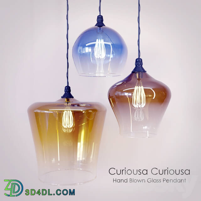 Hand Blown Glass Pendant Curiousa Pendant light 3D Models