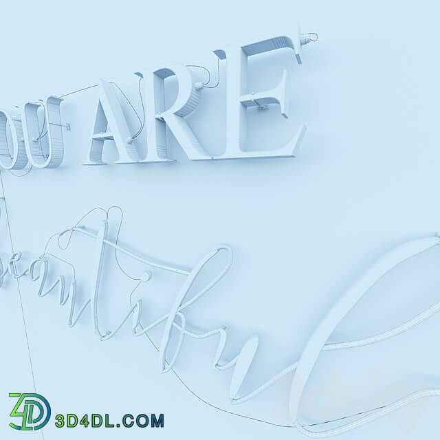 Neon Text 05 You Are Beautiful 3D Models 3DSKY