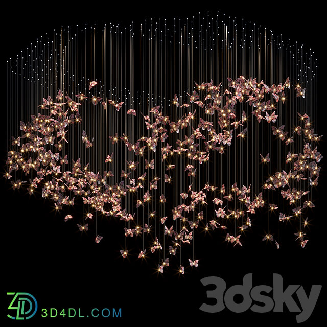 Light stained glass Vargov Design Butterfly Pendant light 3D Models 3DSKY