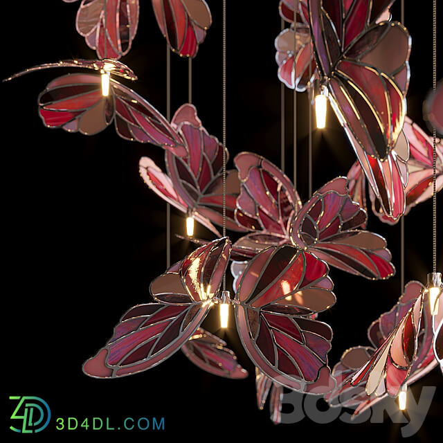 Light stained glass Vargov Design Butterfly Pendant light 3D Models 3DSKY