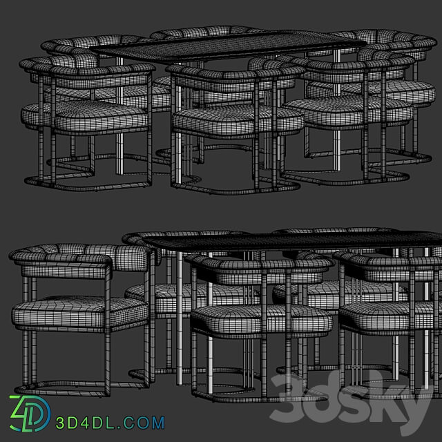 Dining Set 48 Table Chair 3D Models 3DSKY