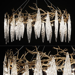 Luxury chandelier with glass plates AUTUMN Pendant light 3D Models 3DSKY 