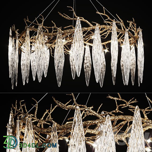 Luxury chandelier with glass plates AUTUMN Pendant light 3D Models 3DSKY