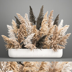 Bouquet 186. pampas grass reeds dried flowers vase cortaderia branches decor luxury natural decor vase table decoration eco design wedding decor 3D Models 