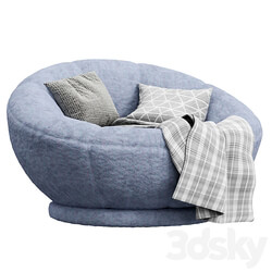 Cozy Sherpa Indigo Groovy Swivel Chair Arm chair 3D Models 3DSKY 