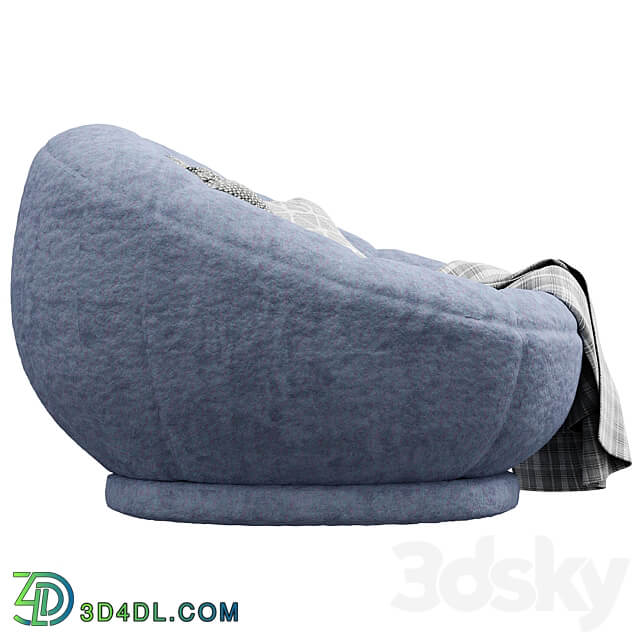 Cozy Sherpa Indigo Groovy Swivel Chair Arm chair 3D Models 3DSKY