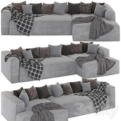 3 seater Blok sofa with right chaise longue 3D Models 3DSKY 