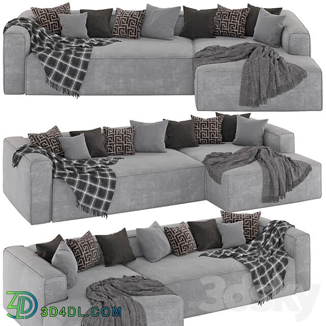 3 seater Blok sofa with right chaise longue 3D Models 3DSKY