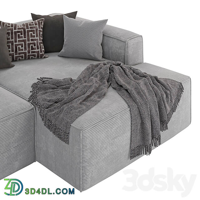 3 seater Blok sofa with right chaise longue 3D Models 3DSKY