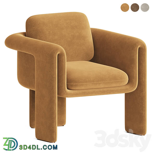 Floria velvet armchair 3D Models 3DSKY