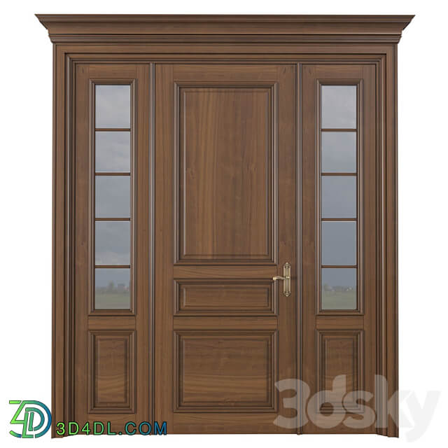 Entrance classic doors. Entrance to the house.Front Door. Outdoor Entrance classic door.External Doors. Exterior Door.Street 3D Models 3DSKY