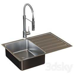 VATTUDALEN VATTUDALEN Single mortise sink with wing stainless steel69x47 cm 3D Models 3DSKY 