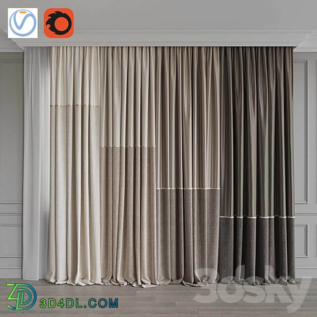 Set of curtains 111 3D Models 3DSKY