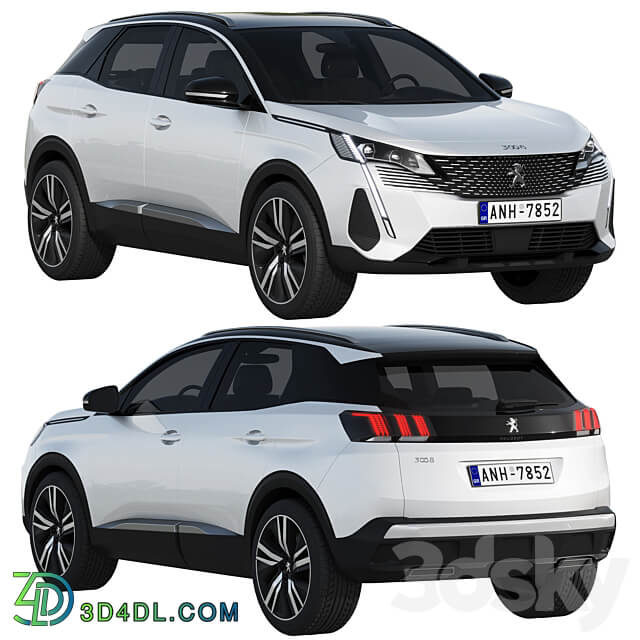 Peugeot 3008 2021 3D Models 3DSKY