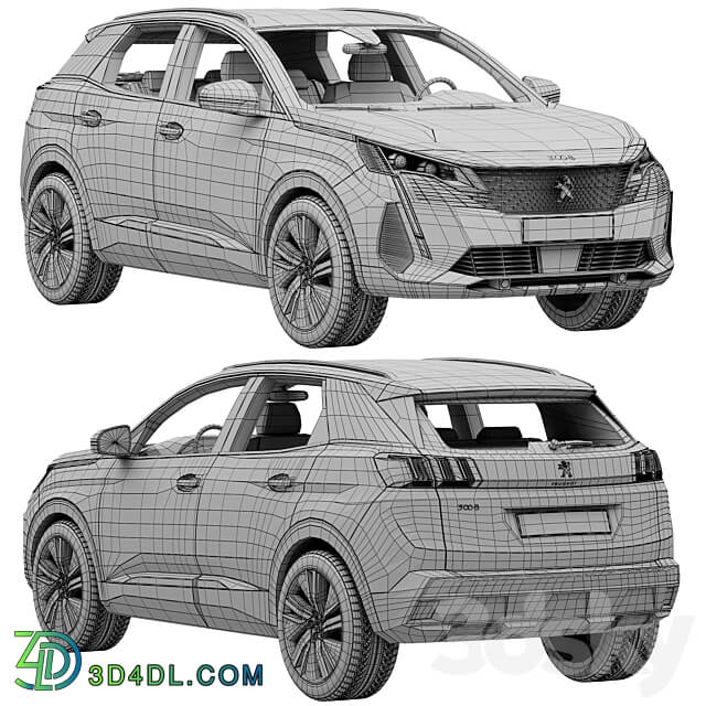 Peugeot 3008 2021 3D Models 3DSKY