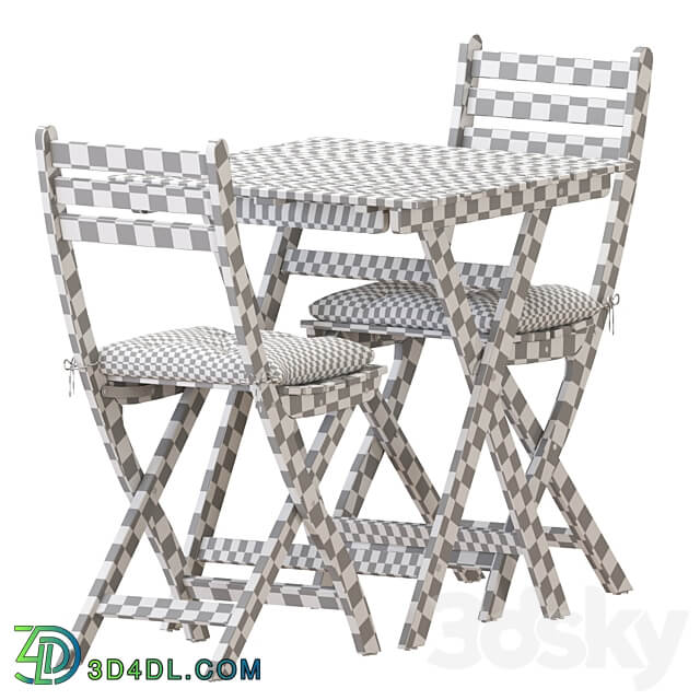 IKEA ASKHOLMEN Table And Chairs Set 2 Table Chair 3D Models 3DSKY