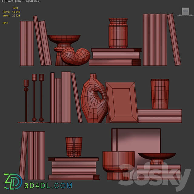 Decor shelf set 17 3D Models 3DSKY