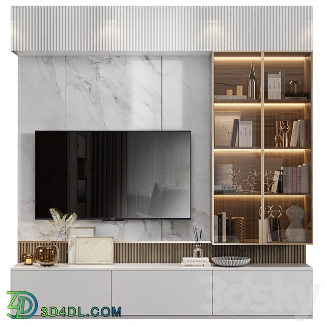 Neoclassical TV wall 022 3D Models 3DSKY