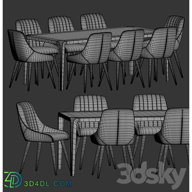 Chipman Chair Eiles Table Dining Set Table Chair 3D Models 3DSKY