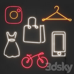 Neon light. Set 9 3D Models 3DSKY 