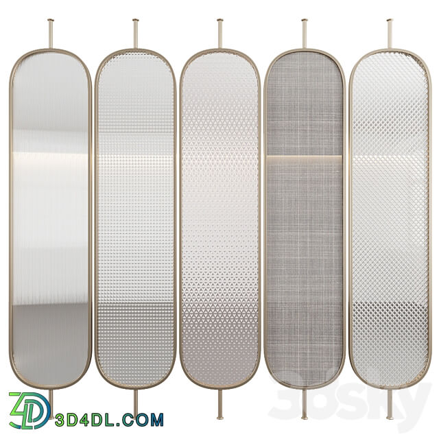 Decorative partition with embossed glass 3D Models 3DSKY