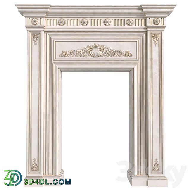Doorway in classic style with decorative plaster. Door Portal. Classic Doorway.Classic Architecture Arch.arched doorway 3D Models 3DSKY