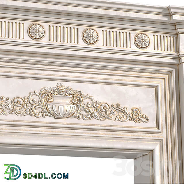 Doorway in classic style with decorative plaster. Door Portal. Classic Doorway.Classic Architecture Arch.arched doorway 3D Models 3DSKY