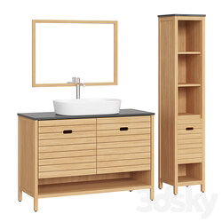 Bathroom furniture set by La Redoute Saturne Acacia 01 3D Models 3DSKY 