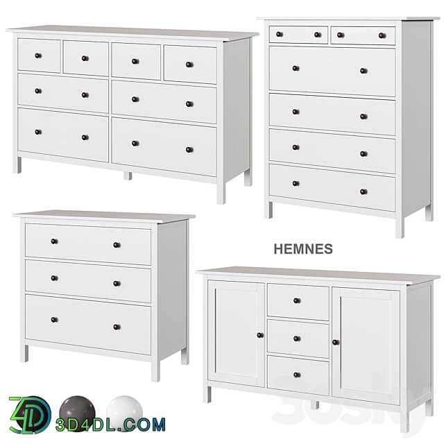 IKEA HEMNES chest of drawers Sideboard Chest of drawer 3D Models 3DSKY