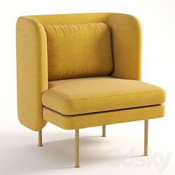 Bloke Velvet Lounge Chair 3D Models 3DSKY 