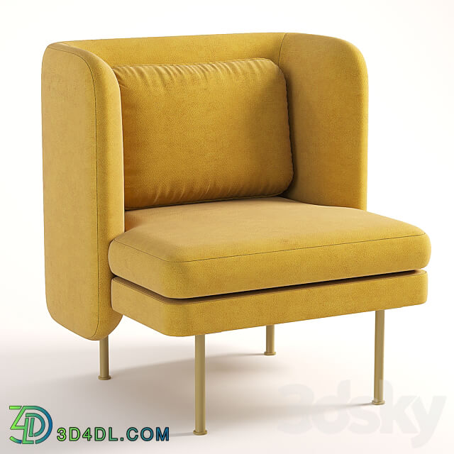 Bloke Velvet Lounge Chair 3D Models 3DSKY