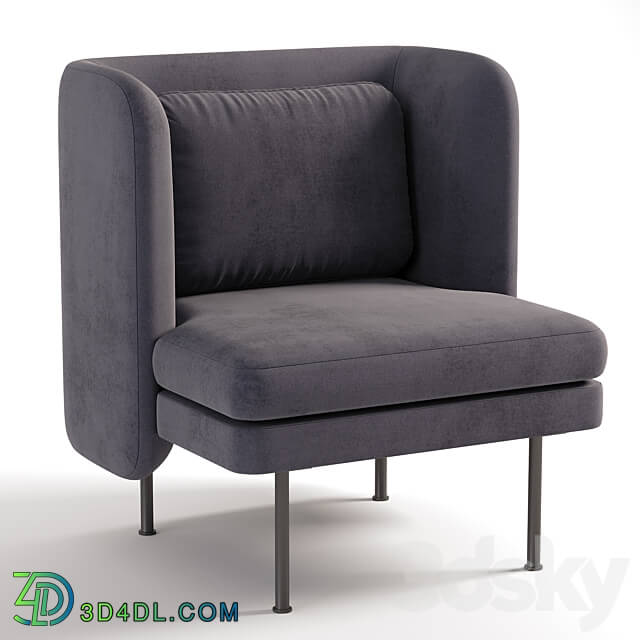 Bloke Velvet Lounge Chair 3D Models 3DSKY