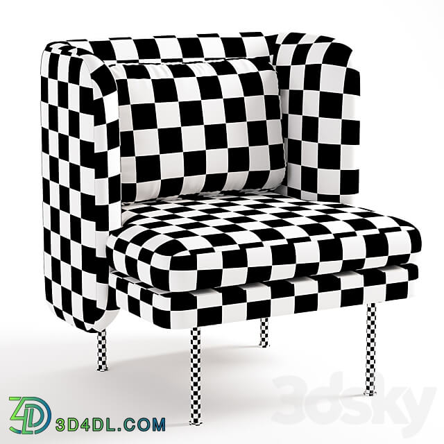 Bloke Velvet Lounge Chair 3D Models 3DSKY