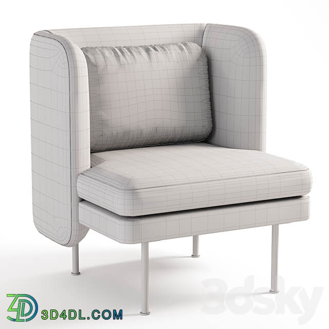 Bloke Velvet Lounge Chair 3D Models 3DSKY