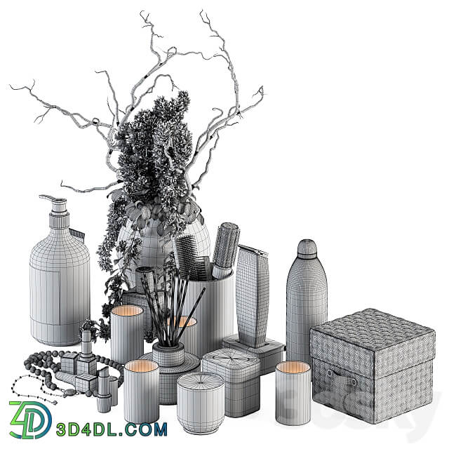 Bathroom accessory Set with Dried Plants Set 21 3D Models 3DSKY