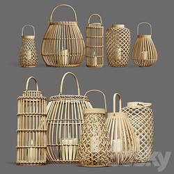 Decorative set of candlesticks lanterns 3D Models 3DSKY 