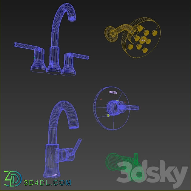 Delta faucet tap fixture tub shower 3D Models 3DSKY