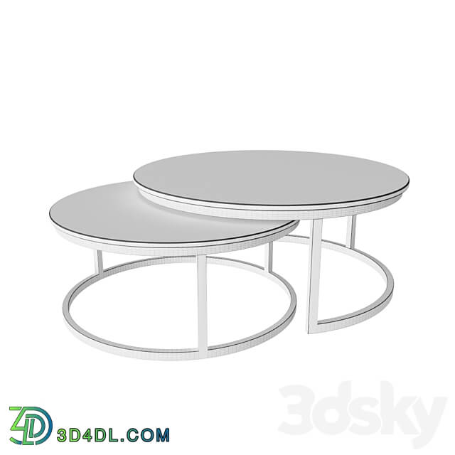 SET OF 2 COFFEE TABLES ARTIFICIAL MARBLE GOLD 3D Models 3DSKY