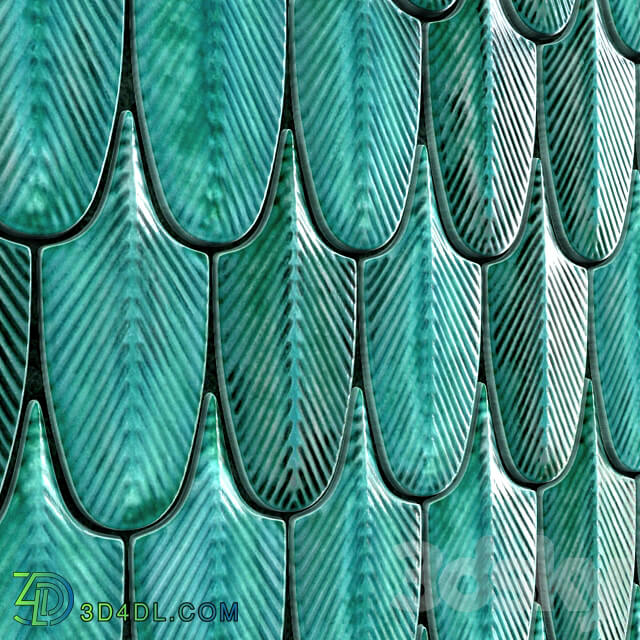 Plumage Feather Mosaic Tiles 3D Models 3DSKY