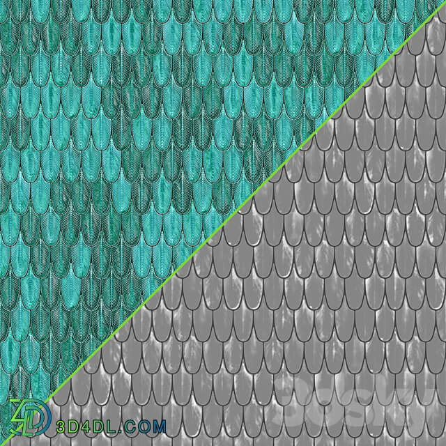 Plumage Feather Mosaic Tiles 3D Models 3DSKY